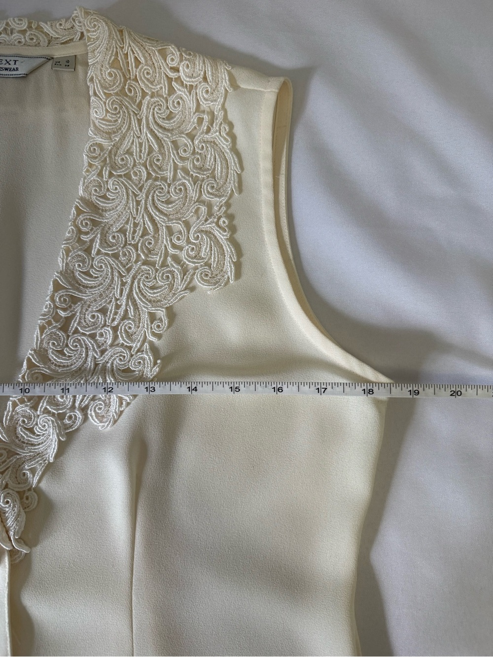 Vintage Next Ladieswear Cream Lace Vest Top Small S - Picture 5 of 10